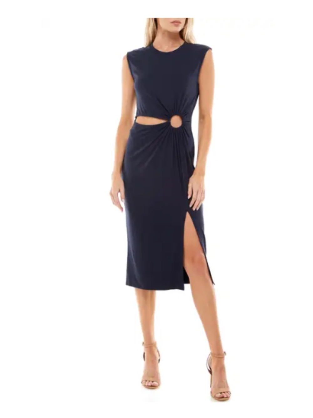 Socialite Cap Sleeve Cutout Dress Navy